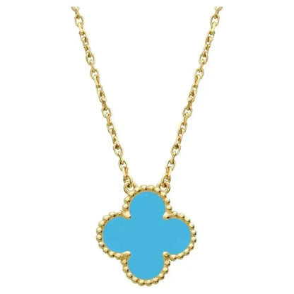 [Solara Jewelry]CLOVER 15MM VINTAGE TURQUOISE NECKLACE