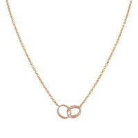 [Solara Jewelry]LOVE NECKLACE DOUBLE RING PINK GOLD