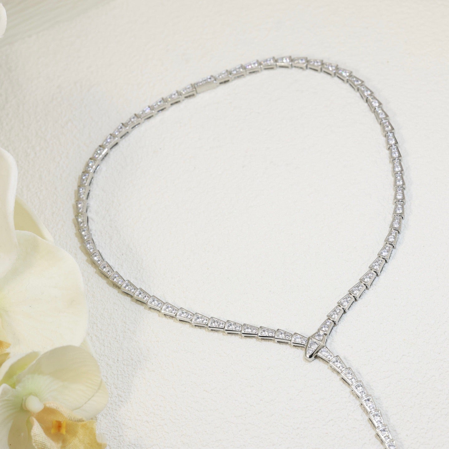 [Solara Jewelry]SERPENTI NECKLACE SILVER DIAMOND
