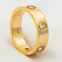 [Solara Jewelry]LOVE RING 5.5MM 6 DIAMONDS PINK GOLD