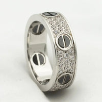 [Solara Jewelry]LOVE RING 5.5MM DIAMONDS PAVED CERAMIC