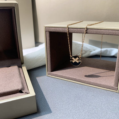[Solara Jewelry]JEUX DE PINK GOLD DIAMOND NECKLACE