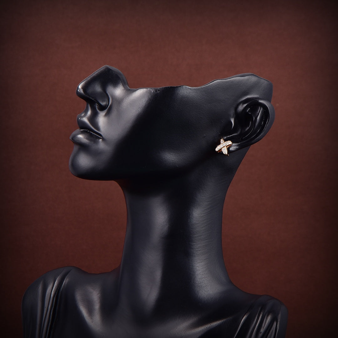 [Solara Jewelry]JEUX DE GOLD DIAMOND EARRINGS