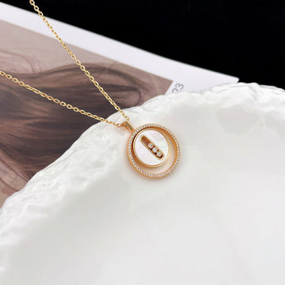 [Solara jewelry]LUCKY MOVE MM NACRE BLANCHE DIAMOND NECKLACE