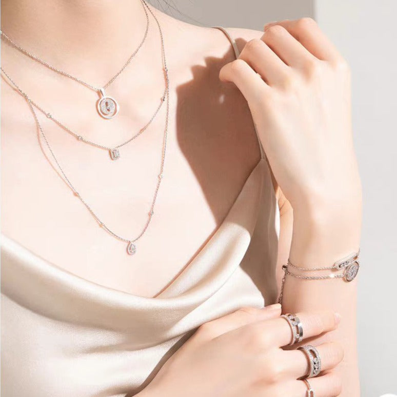[Solara jewelry]LUCKY MOVER PM PAVED NECKLACE