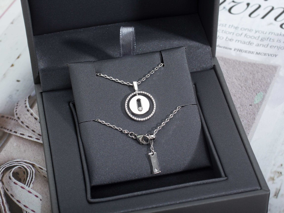 [Solara jewelry]LUCKY MOVE PM NECKLACE SILVER DIAMOND
