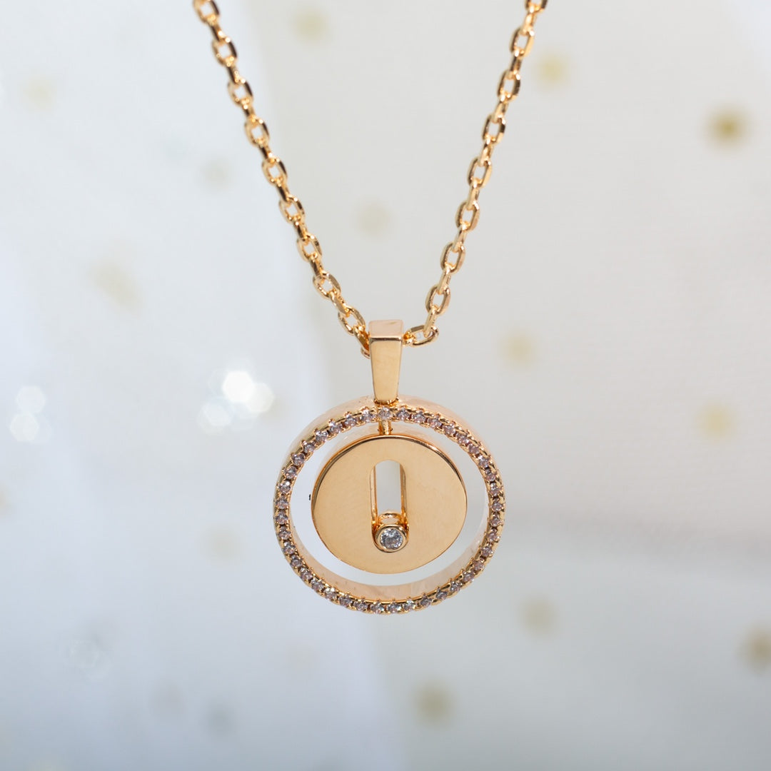 [Solara jewelry]LUCKY MOVE PM NECKLACE PINK GOLD DIAMOND