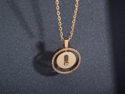 [Solara jewelry]LUCKY MOVE PM NECKLACE PINK GOLD DIAMOND