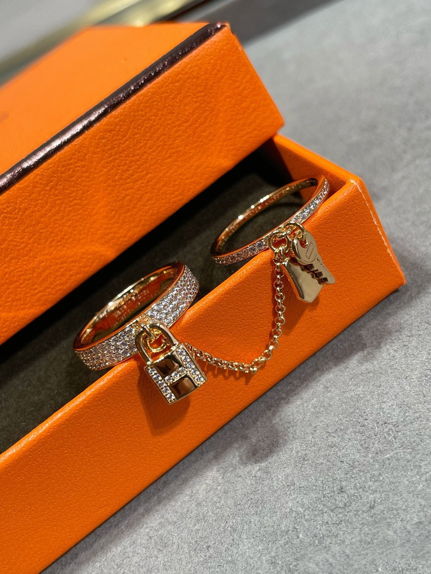 [Solara Jewelry]HM KELLY CLOCHETTE DOUBLE RING IN  WITH DIAMONDS