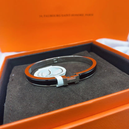 [Solara Jewelry]CLASSIC HM CLIC BLACK 8MM ENAMEL BRACELET