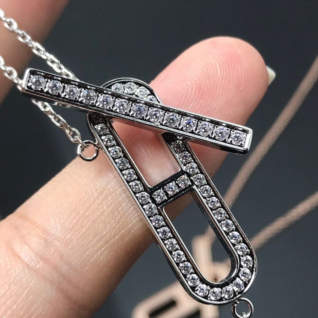 [Solara Jewelry]HM NECKLACE PLATINUM ROSE GOLD DIAMOND