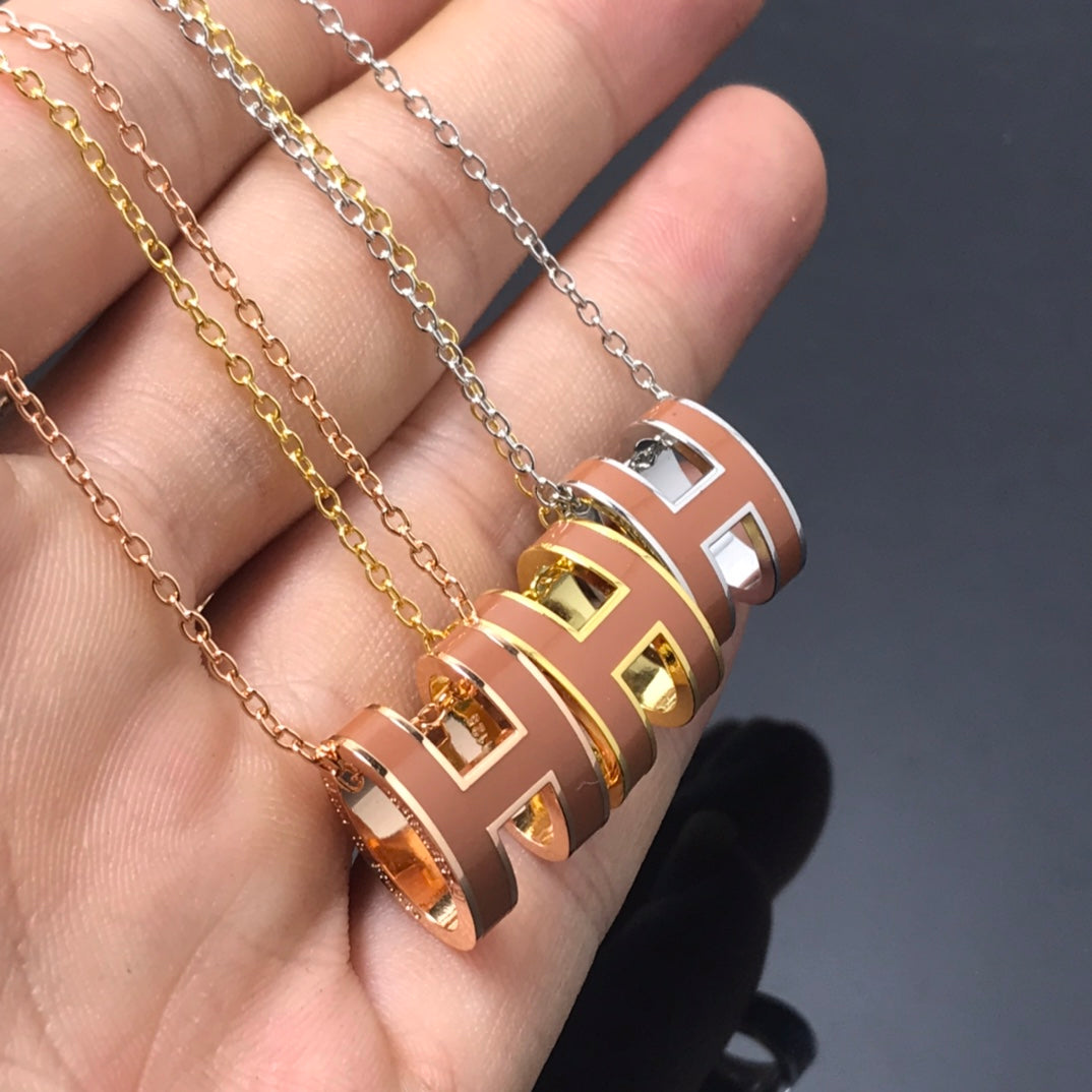 [Solara Jewelry]H NECKLACE BROWN
