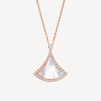 [Solara Jewelry]DREAM MOP DIAMOND PAVED PINK GOLD NECKLACE
