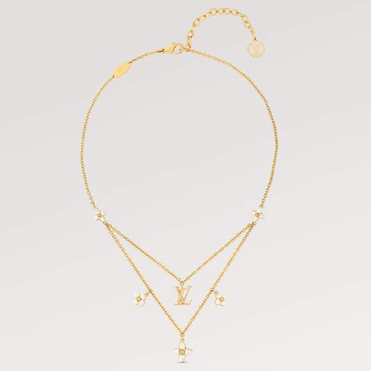 [Solara Jewelry]FLOWERGRAM GOLD MOP DOUBLE ROW NECKLACE