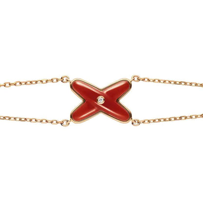 [Solara Jewelry]JEUX BRACELET CARNELIAN PINK GOLD 1 DIAMOND