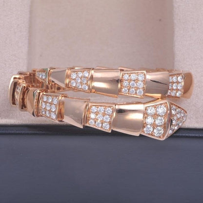 [Solara Jewelry]SERPENTI WIDE BRACELET PINK GOLD DIAMOND