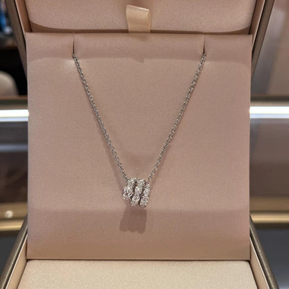 [Solara Jewelry]SERPENTI  NECKLACE DOUBLE RING DIAMOND
