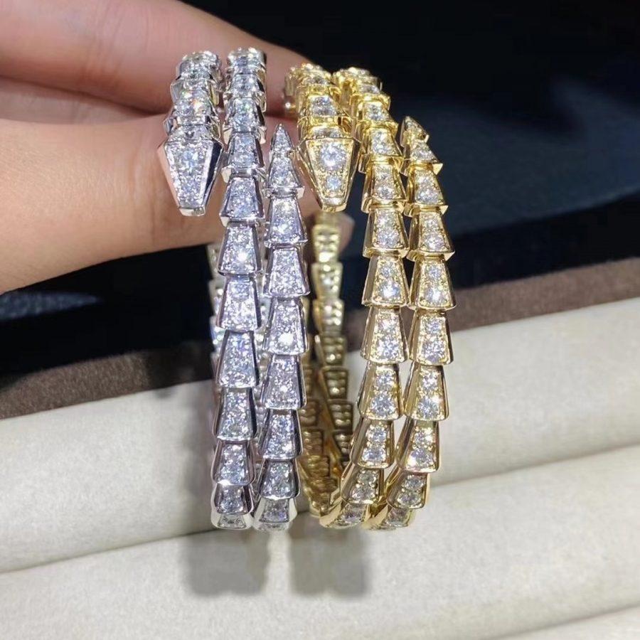 [Solara Jewelry]SERPENTI BRACELET GOLD DIAMOND DOUBLE ROW