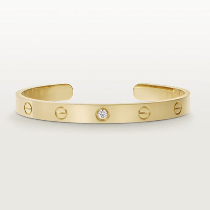 [Solara Jewelry]LOVE BRACELET 6.1MM 1 DIAMOND OPEN CUFF