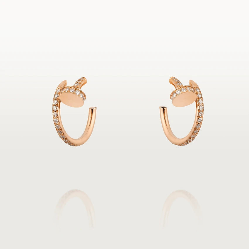 [Solara Jewelry]JUSTE EARRINGS 12.75MM PINK GOLD DIAMOND