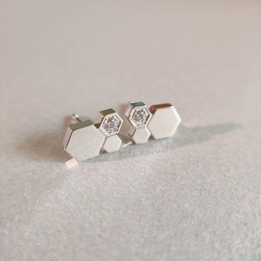 [Solara Jewelry]BEE LOVE SILVER DIAMOND EARRINGS