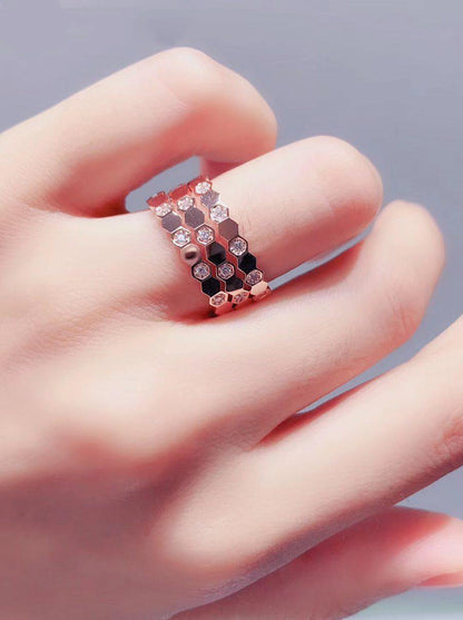 [Solara Jewelry]BEE LOVE RING PINK GOLD DIAMOND