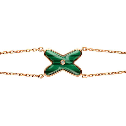 [Solara Jewelry]JEUX BRACELET MALACHITE PINK GOLD 1 DIAMOND