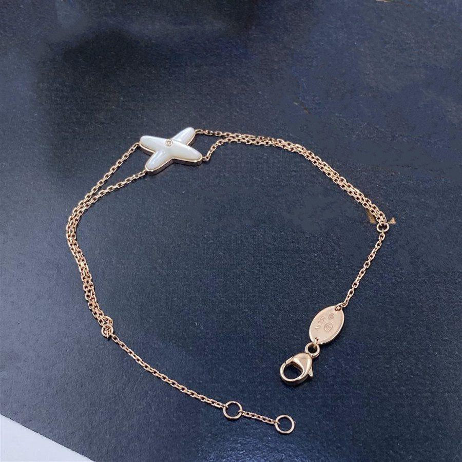 [Solara Jewelry]JEUX BRACELET WHITE MOP PINK GOLD 1 DIAMOND