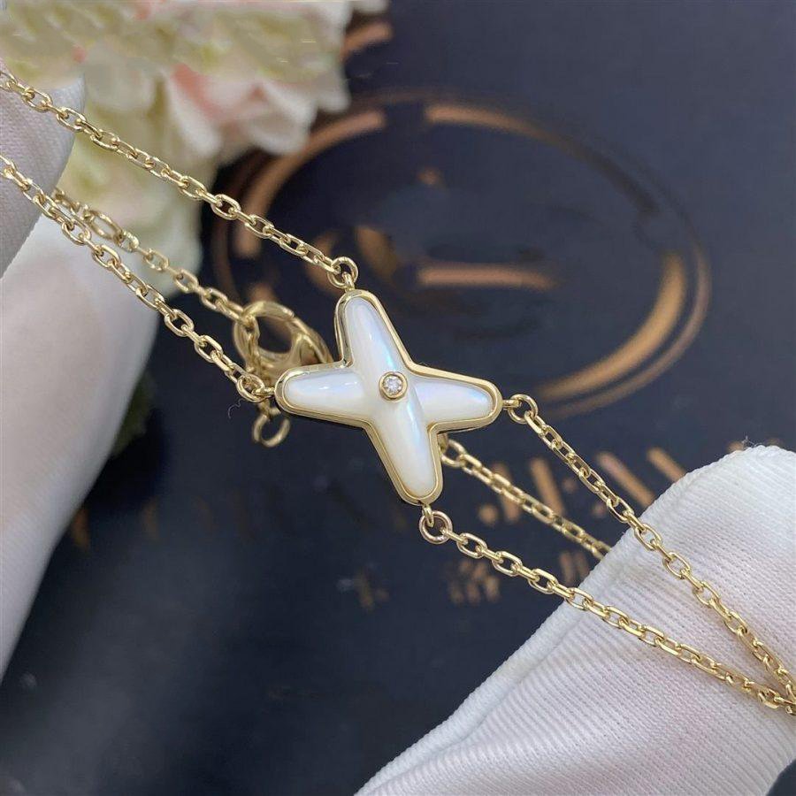 [Solara Jewelry]JEUX BRACELET WHITE MOP GOLD 1 DIAMOND