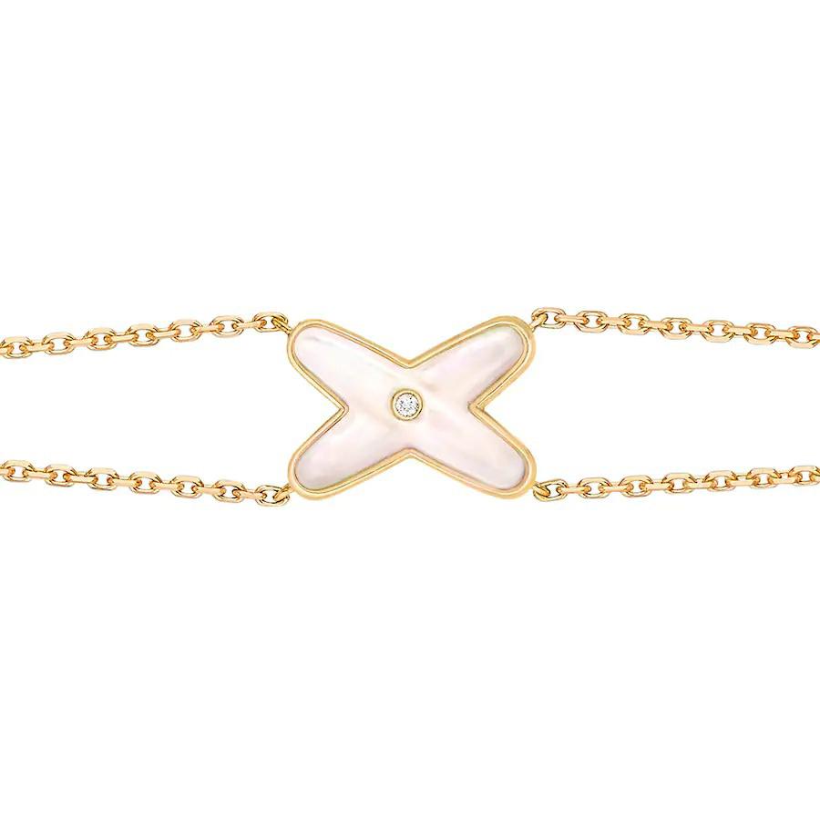 [Solara Jewelry]JEUX BRACELET WHITE MOP GOLD 1 DIAMOND