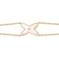 [Solara Jewelry]JEUX BRACELET WHITE MOP GOLD 1 DIAMOND