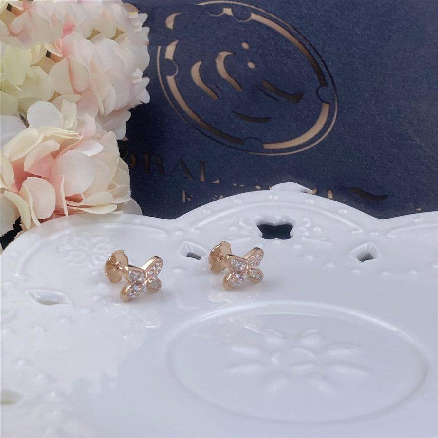 [Solara Jewelry]JEUX DE PINK GOLD DIAMOND EARRINGS