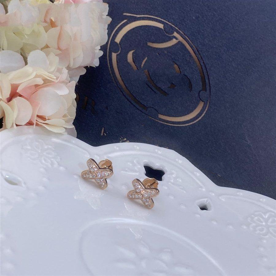 [Solara Jewelry]JEUX DE PINK GOLD DIAMOND EARRINGS