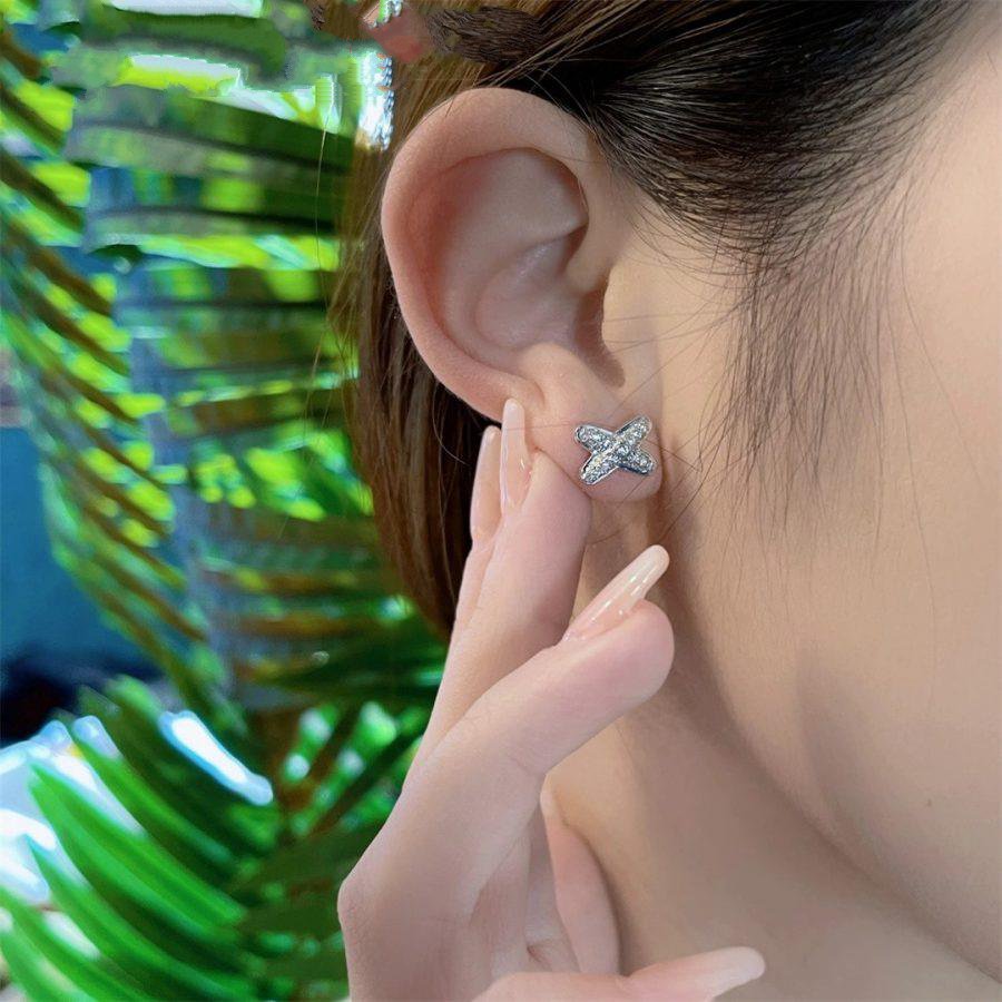 [Solara Jewelry]JEUX DE SILVER DIAMOND EARRINGS