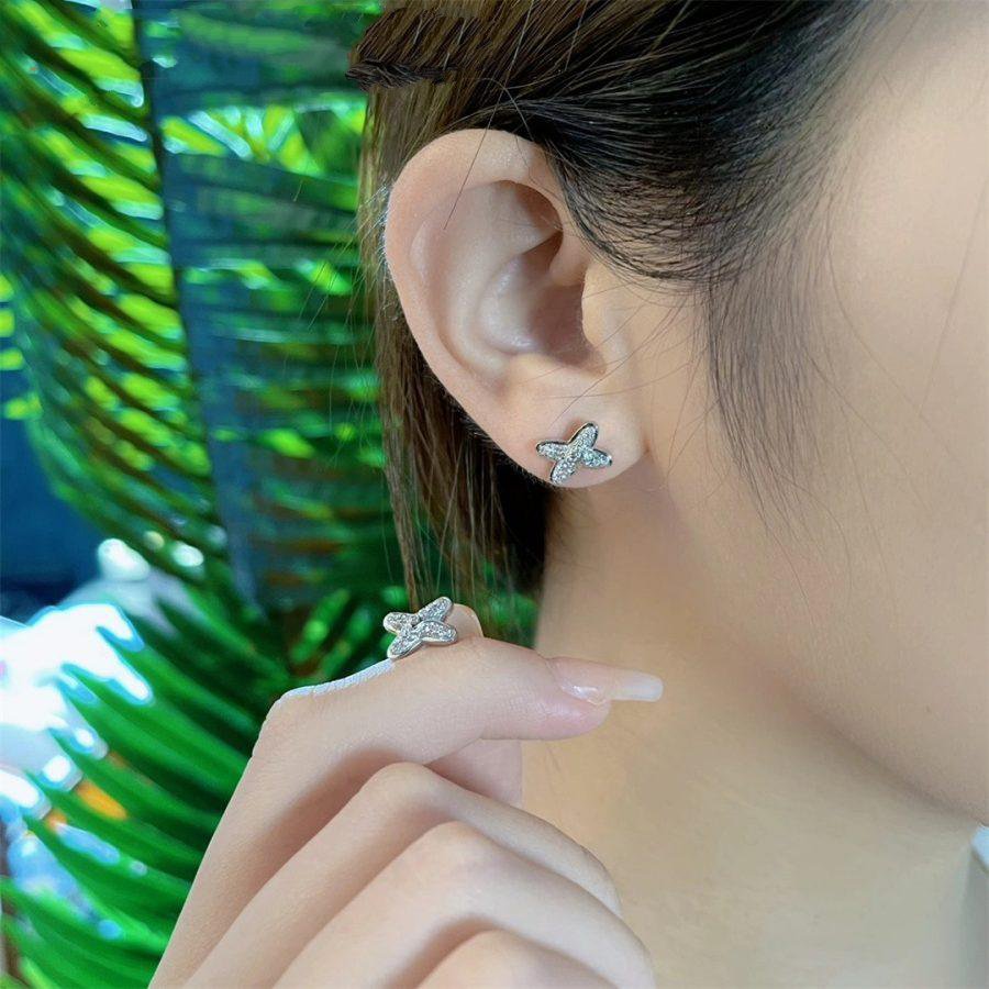 [Solara Jewelry]JEUX DE SILVER DIAMOND EARRINGS