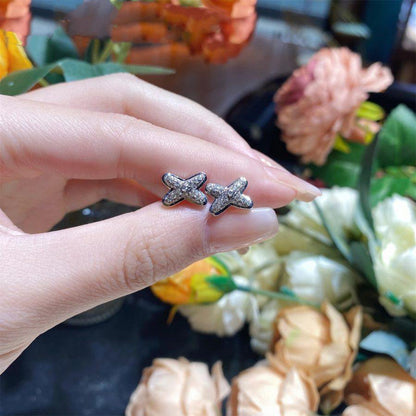[Solara Jewelry]JEUX DE SILVER DIAMOND EARRINGS