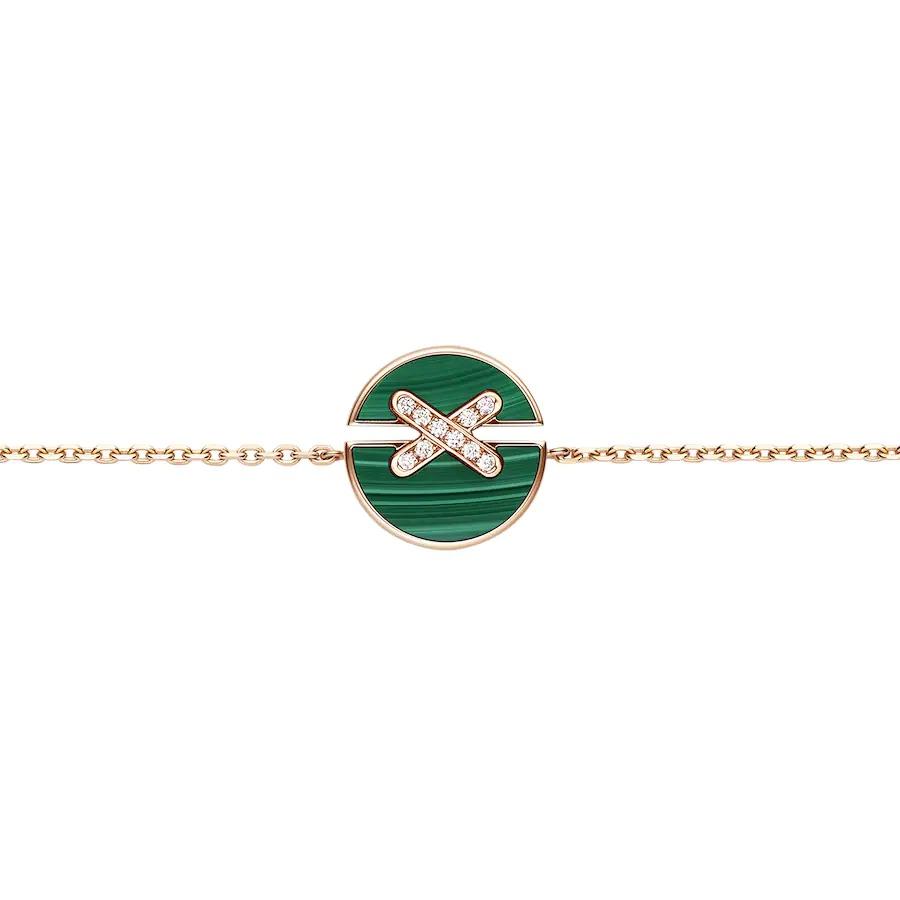 [Solara Jewelry]JEUX DE BRACELET MALACHITE PINK GOLD DIAMONDS