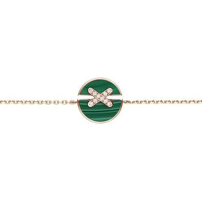 [Solara Jewelry]JEUX DE BRACELET MALACHITE PINK GOLD DIAMONDS