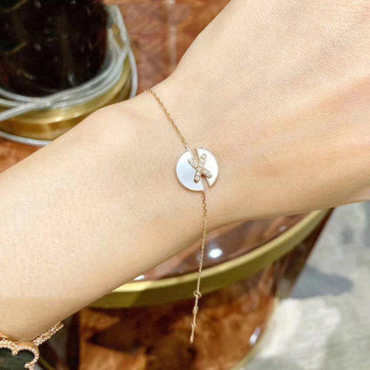 [Solara Jewelry]JEUX DE BRACELET MOP PINK GOLD DIAMONDS