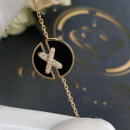 [Solara Jewelry]JEUX DE BRACELET ONYX PINK GOLD DIAMOND
