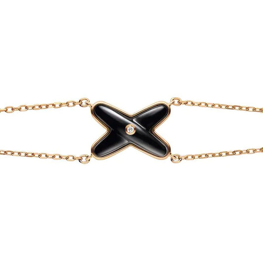 [Solara Jewelry]JEUX BRACELET ONYX PINK GOLD 1 DIAMOND