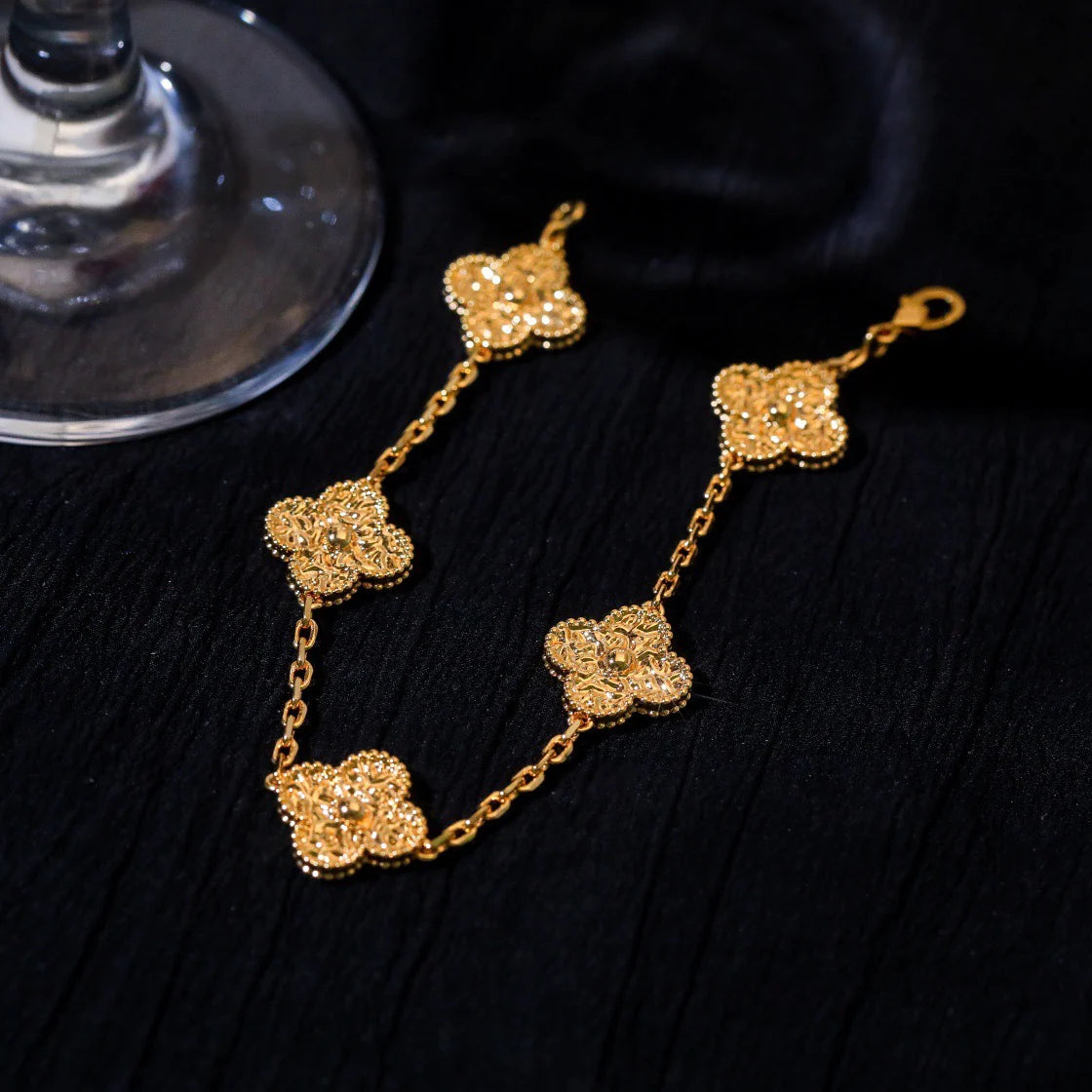 [Solara Jewelry]CLOVER 5 MOTIFS BRONZING BRACELET