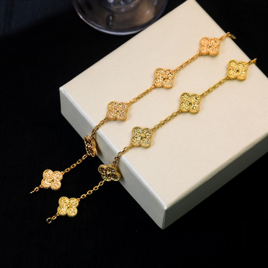 [Solara Jewelry]CLOVER 5 MOTIFS BRONZING BRACELET