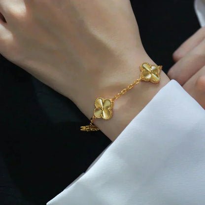 [Solara Jewelry]CLOVER 5 FLOWERS LASER BRACELET