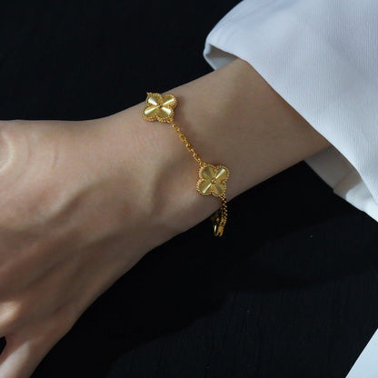 [Solara Jewelry]CLOVER 5 FLOWERS LASER BRACELET