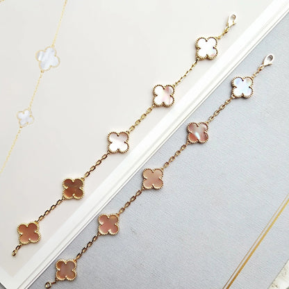 [Solara Jewelry]CLOVER 5 PINK MOP BRACELET