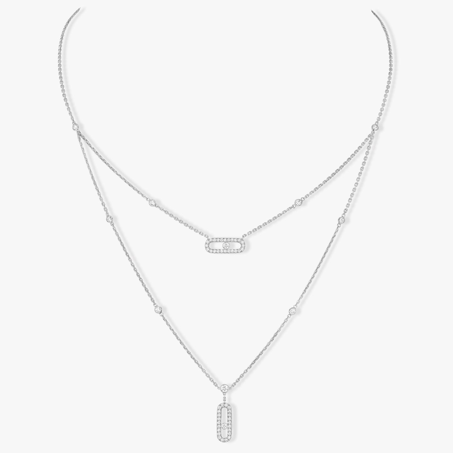 [Solara jewelry]MOVE 2 ROW DIAMOND NECKLACE