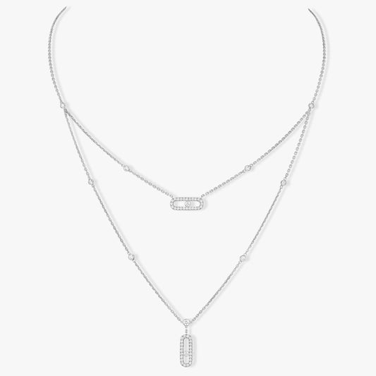 [Solara jewelry]MOVE 2 ROW DIAMOND NECKLACE