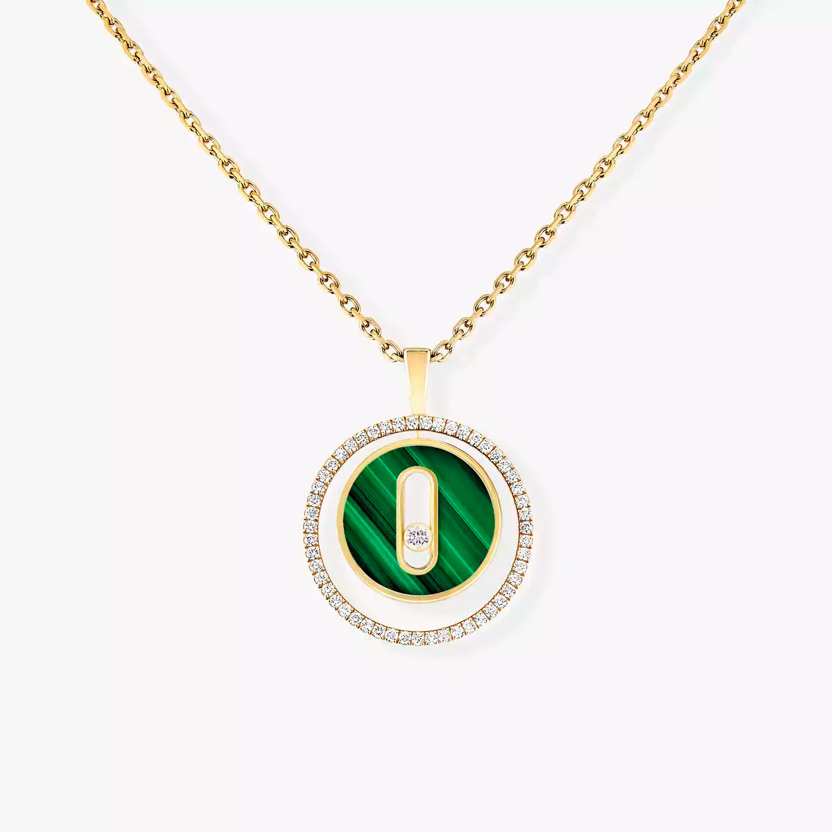 [Solara jewelry]Lucky Move Diamond Necklace in Rose Gold and White Mother-of-Pearl