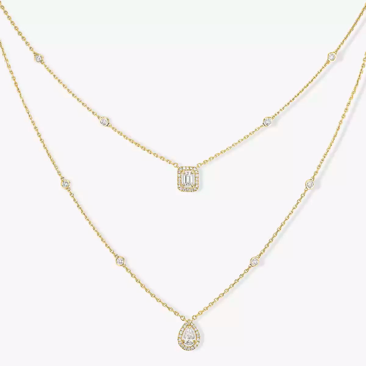 [Solara jewelry]Diamond Necklace My Twin 2 Rows